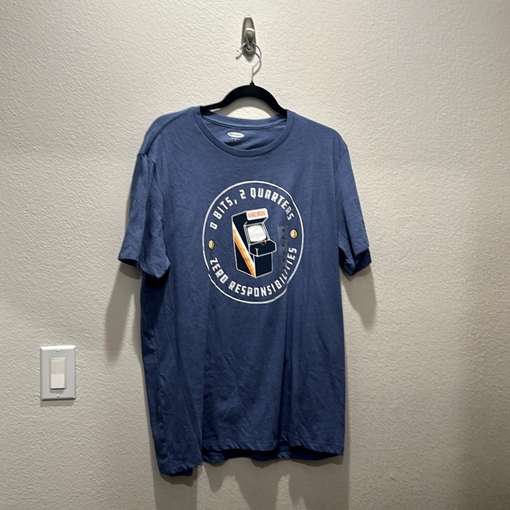 Men’s gamer T-shirt, blue XL, new